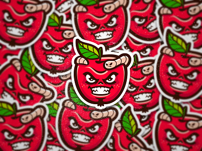 Angry Apple angry apple bad cartoon character design food fresh fruit illustration logo mascot red sticker store team