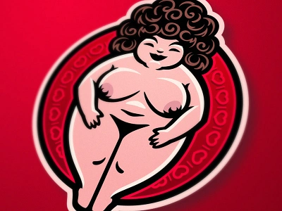 Bombshell babe beautiful bombshell boobs cartoon character design erotic fitness girl illustration logo love lovely mascot nude sexy show tits venus