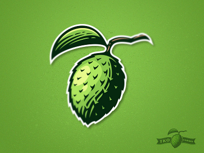 Soursop branch design drink engraving exotic farm food fruit green illustration label leaf logo nature soursop tea tropical vector