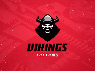 Vikings Customs athlete barbarian bearded branding design esport fitness helmet logo man mascot power scandinavian sport team vector viking warrior weapon wild