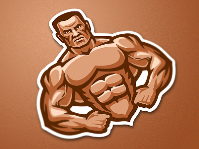 Athlete athlete bicep bodybuilder bodybuilding character chest design esport fitness illustration logo mascot muscle power sport strength team tournament training