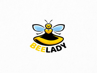 BEE LADY bee bumblebee cartoon comic dance design dress fashion girl honey honeybee hornet lady logo mascot sweet vector wild woman yellow