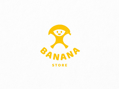 BANANA banana branding cartoon character children design fruit happy icon illustration juice kids logo mascot sign smile store toy vector yellow