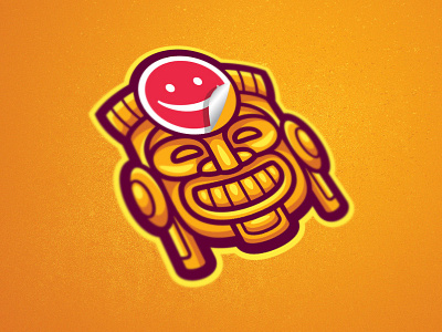 Stickinca african aztec cartoon character design gold inca indian logo mascot mask maya native sculpture sport sticker stone team vector warrior