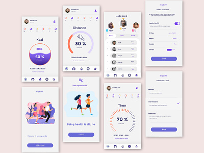 Running App abobe xd app design illustration ui ui design ux