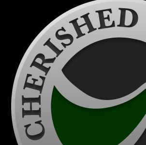 Cherished Corner 3d depth logo metallic round