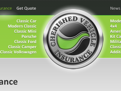 Cherished Header 3d badge chrome emerald header logo navigation