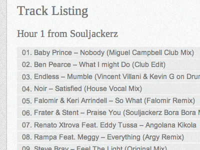 Track Listings By Si Jobling On Dribbble