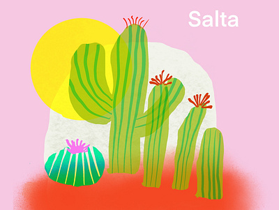 Salta argentina art desert design illustration ipad ipadpro procreate salta southamerica sun sunshine vector