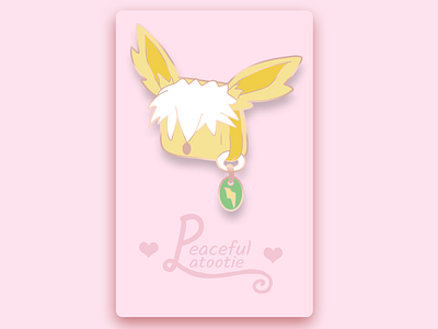 Jolteon Enamel Pin (Mock Up Design) aesthetic aesthetics anime artbuisness branding computer art concept art design eevee enamel pin enamelpin fashion art fashion design huion illustration inspired jolteon pastel pokemon purse