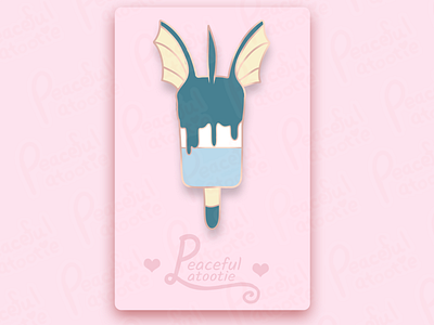 Vaporeon Ice Cream (Pin Mock Up) aesthetic aesthetics anime artbuisness branding computer art concept art design eevee enamel pin enamelpin food huion illustration inspired mock up pastel pokedex pokemon vaporeon