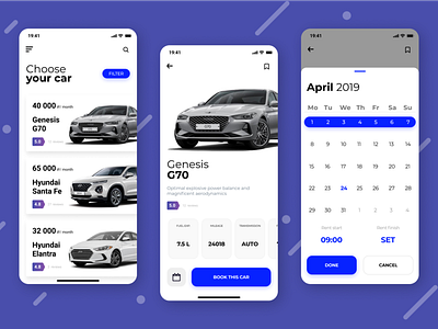 Rent a car. Mobile app app car design rent rental app ui ux