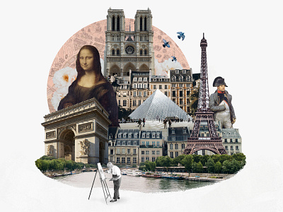 Paris 30 day challenge collage design paris photo collage photo illustration