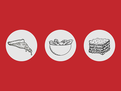 Pizza Menu Illustrated Icons illustration menu design pizza salad webdesign