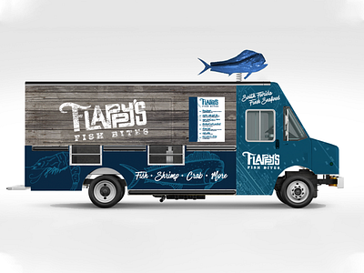 Flappy's Fish Bites - The Food Truck identity illustration menu restaurant