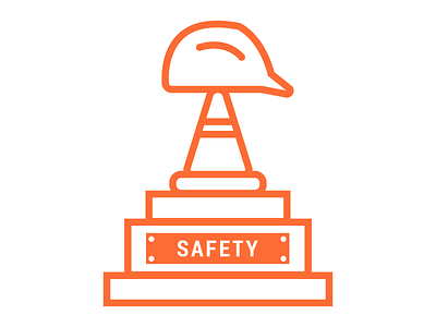 Safety Award flat design helmets illustration line illustration