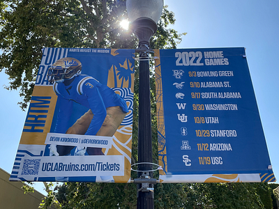 UCLA Schedule Banners college football football football players illustration sports design ucla