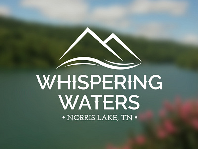 Whispering Waters lake logo design nature resort