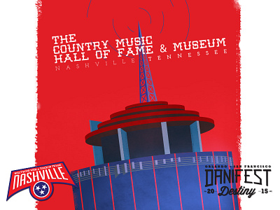 Nashville - Stop 1 of Danifest Destiny country music country music hall of fame illustration nashville poster