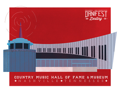 Country Music Hall of Fame Rebound country music country music hall of fame illustration nashville poster