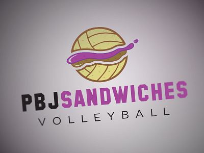 PBJ Sandwiches Volleyball nickname pbj sports branding sports logo volleyball