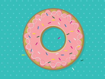 Strawberry Frosted donut food illustration