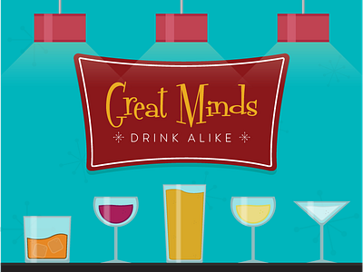 Great Minds Drink Alike alcohol illustration