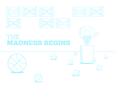 The Madness Begins basketball illustration march madness