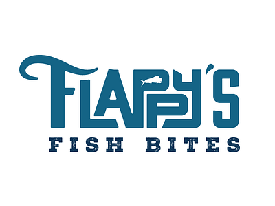 Flappy's Fish Bites custom type fish mahi restaurant seafood typography