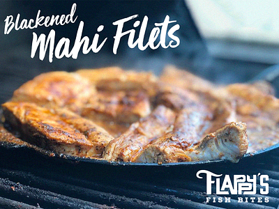 Mahi Filets ad food typography