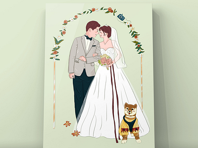 wedding illustration，couple，wedding