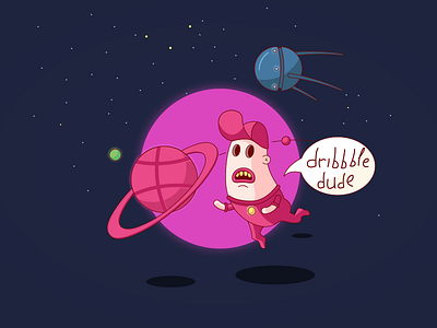 Dribbble First Shot ‎dribble‬ ‎firstshot‬ ‎illustration‬ ‎space‬ ‎vector‬ ‪doodle‬ ‪dude‬ ‪grigorasalex‬ ‪invite‬ ‪‎fun‬