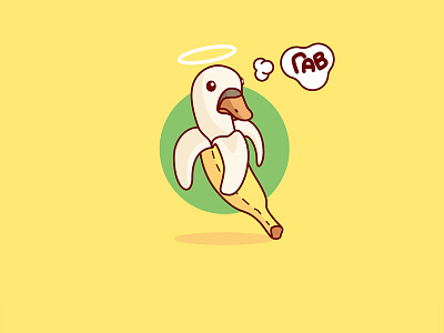 Goos-banana banana cartoon doodle fun geese goos nimbus saint stickers yellow
