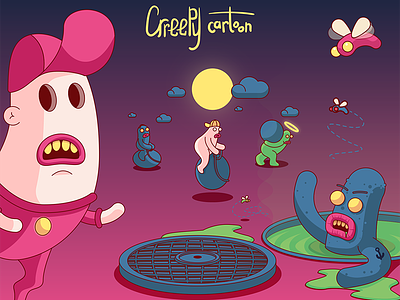 Creepy cartoon! cartoon character creppy doodle dude fun horror illustration zombie