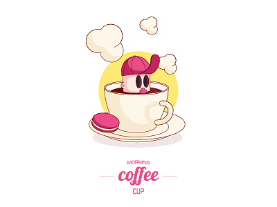 Morning cofee cup cartoon character coffee cup doodle dude fun illustration morning