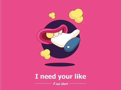 I need more like! cartoon doodle facebook fun hand illustration like mouth