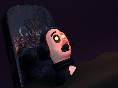 Gogol 3d cartoon character dark doodle dude fun gogol grave tomb undead zombie