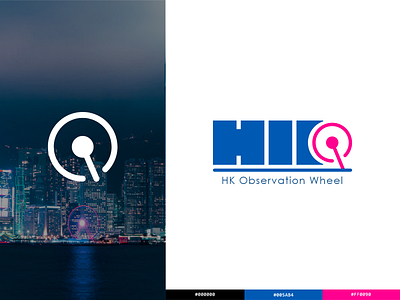 HKOW logo design brand design brand identity branding hong kong logo observation wheel typography vector