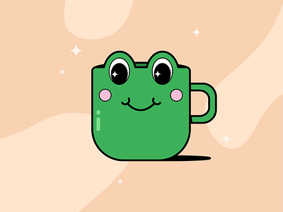 Froggy Mug design frog froggy mug graphic design illustration illustrator morning warmup mug