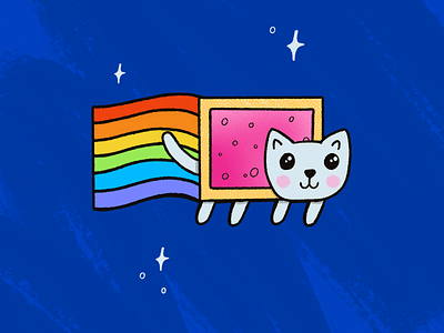 Day 02 — Rainbow design illustration nyan cat procreate rainbow