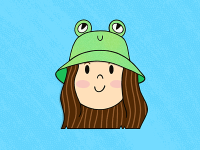 Day 07 — Frog design frog frog hat illustration procreate