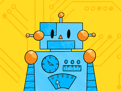 Day 09 — Robot colorful design illustrate illustration playful procreate robot
