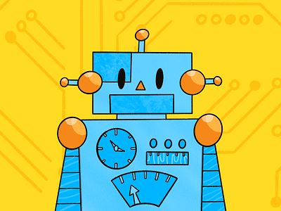 Day 09 — Robot colorful design illustrate illustration playful procreate robot