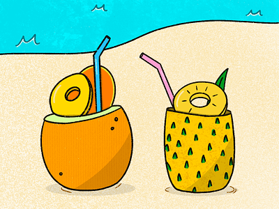 Day 28 — Holiday 🍹😎 design holiday illustration procreate tropical vacation