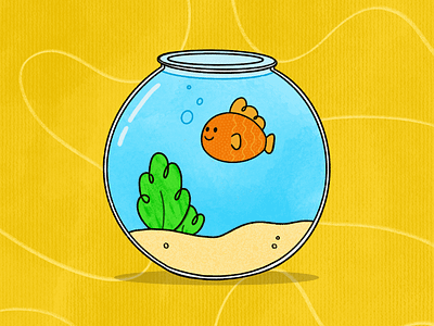 Day 30 — Fish 🐠 colorful design fish fish bowl illustration illustrator photoshop playful procreate