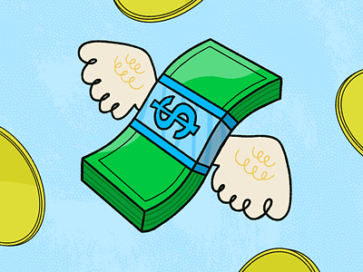 Tax Day bank coins colorful doodle emoji flying money illustration illustrator money procreate sketchart tax day