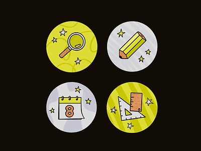 Design Process Icons design designprocess fun graphic design icons illustration planning playful procreate refining research sketching