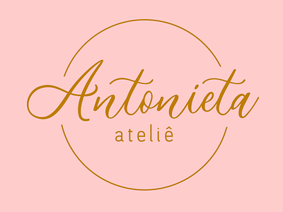 Logotipo Antonieta Ateliê fashion girly logotype modern pink romantic