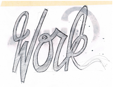 Work sketch hand type type work