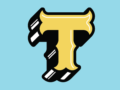 This T is also for Thursday. black blue gold letter t thursday typography